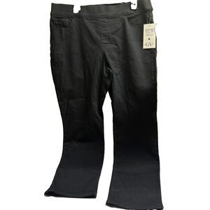 NWT Gloria Vanderbilt Amanda Pull On Jeans Black Straight Leg 16P High Rise